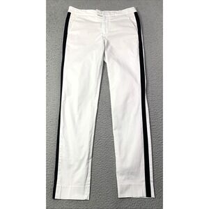 G/FORE Pants Womens Size 2 White Black Mid Rise Stripe On Sides Slim Pockets